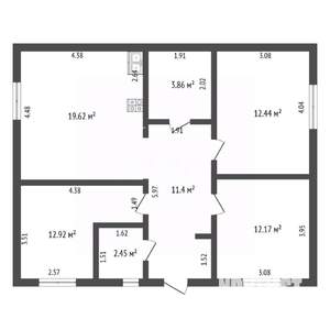 Дом 75м², 1-этажный, участок 4 сот.