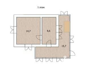 Дом 57м², 1-этажный, участок 5 сот.  