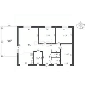 Дом 95м², 1-этажный, участок 5 сот.