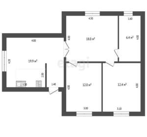 Дом 71м², 1-этажный, участок 4 сот.