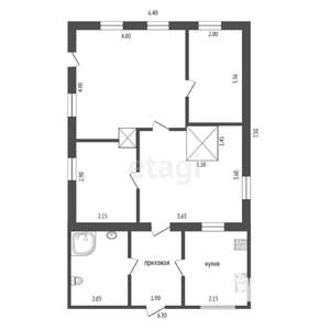 Дом 53м², 1-этажный, участок 3 сот.