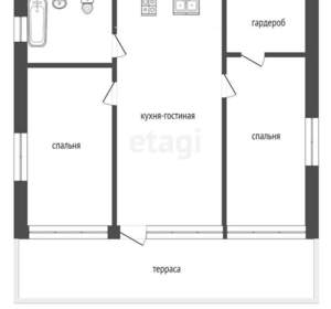 Дом 54м², 1-этажный, участок 6 сот.