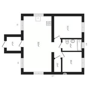 Коттедж 71м², 1-этажный, участок 8 сот.