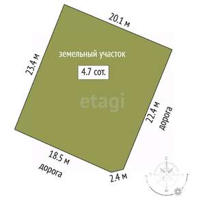 Дом 42м², 2-этажный, участок 5 сот.