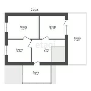 Дом 95м², 2-этажный, участок 5 сот.