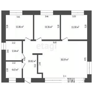 Дом 104м², 1-этажный, участок 7 сот.