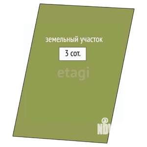Дом 62м², 1-этажный, участок 3 сот.