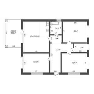 Дом 91м², 1-этажный, участок 4 сот.