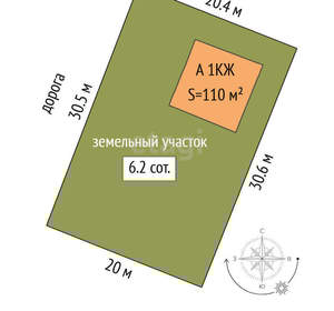 Дом 110м², 1-этажный, участок 7 сот.