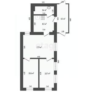 Дом 60м², 1-этажный, участок 2 сот.