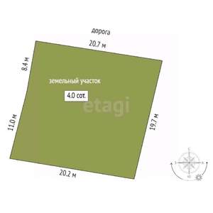 Дом 25м², 1-этажный, участок 4 сот.