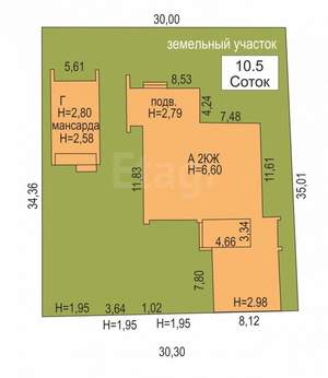 Дом 371м², 2-этажный, участок 11 сот.