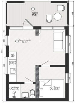 Дом 30м², 1-этажный, участок 7 сот.