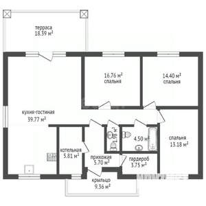 Дом 132м², 1-этажный, участок 5 сот.