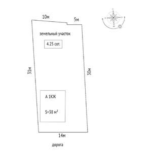 Дом 39м², 2-этажный, участок 4 сот.