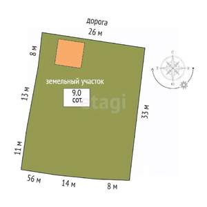 Дом 32м², 1-этажный, участок 9 сот.