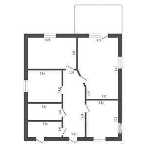 Коттедж 90м², 1-этажный, участок 4 сот.
