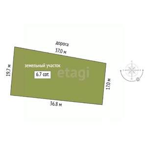 Дом 103м², 1-этажный, участок 7 сот.