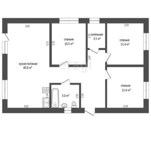 Дом 85м², 1-этажный, участок 8 сот.