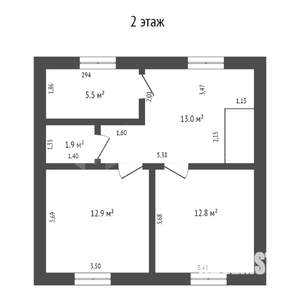 Коттедж 96м², 2-этажный, участок 10 сот.