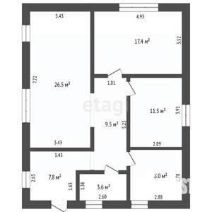 Дом 90м², 2-этажный, участок 6 сот.