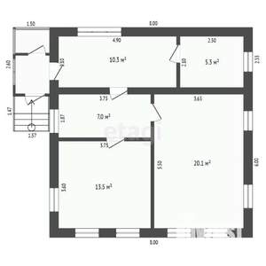 Дом 56м², 1-этажный, участок 4 сот.