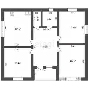 Дом 91м², 1-этажный, участок 4 сот.