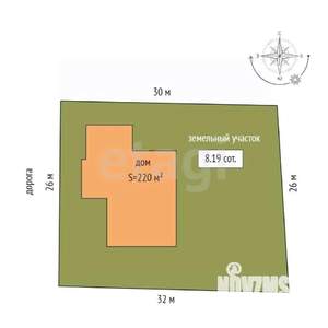 Дом 220м², 2-этажный, участок 8 сот.