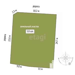 Дом 50м², 2-этажный, участок 5 сот.