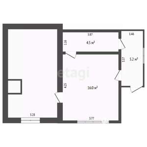 Дом 43м², 1-этажный, участок 5 сот.