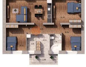 Дом 79м², 1-этажный, участок 1 сот.