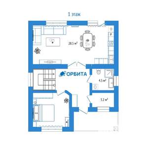 Дом 130м², 2-этажный, участок 6 сот.