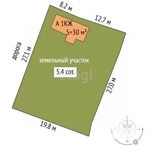 Дом 30м², 1-этажный, участок 5 сот.