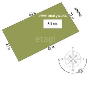 Дом 65м², 1-этажный, участок 9 сот.