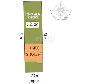 Дом 105м², 2-этажный, участок 3 сот.