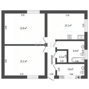 Дом 87м², 1-этажный, участок 7 сот.