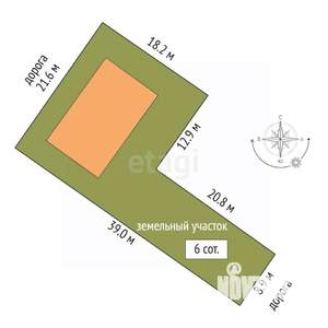 Дом 190м², 2-этажный, участок 6 сот.