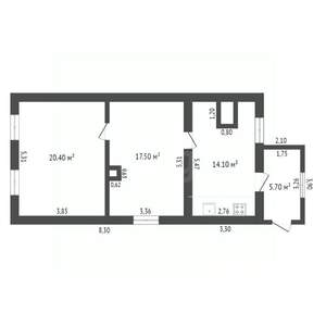 Дом 52м², 1-этажный, участок 7 сот.