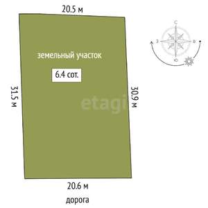 Дом 30м², 1-этажный, участок 6 сот.