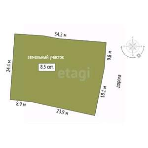 Дом 80м², 1-этажный, участок 8 сот.