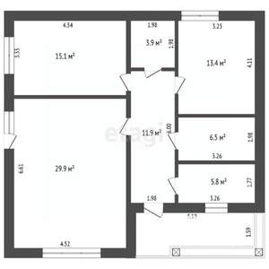 Дом 91м², 1-этажный, участок 12 сот.