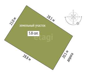 Дом 83м², 1-этажный, участок 6 сот.