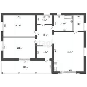 Дом 83м², 1-этажный, участок 8 сот.