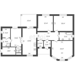 Дом 159м², 1-этажный, участок 7 сот.