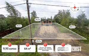Дом 64м², 1-этажный, участок 10 сот.