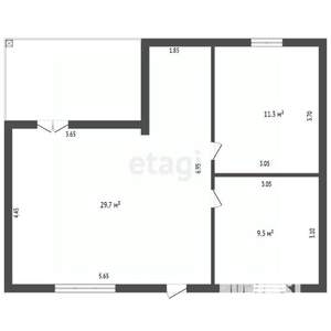 Дом 61м², 1-этажный, участок 6 сот.