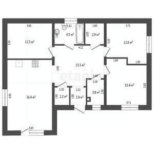 Дом 103м², 1-этажный, участок 5 сот.