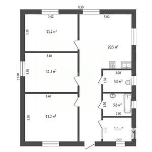 Дом 80м², 1-этажный, участок 5 сот.