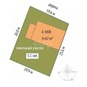 Дом 67м², 1-этажный, участок 5 сот.