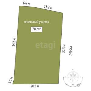 Дом 36м², 2-этажный, участок 7 сот.